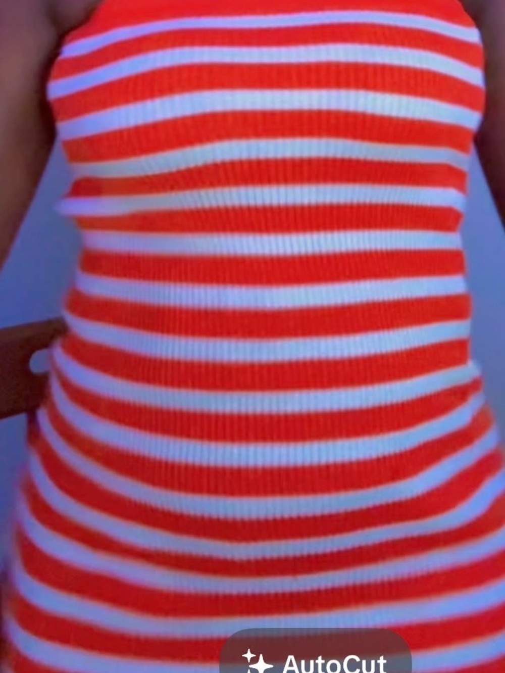 Zara Red and White Striped Backless Ribbed Dress